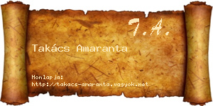 Takács Amaranta névjegykártya